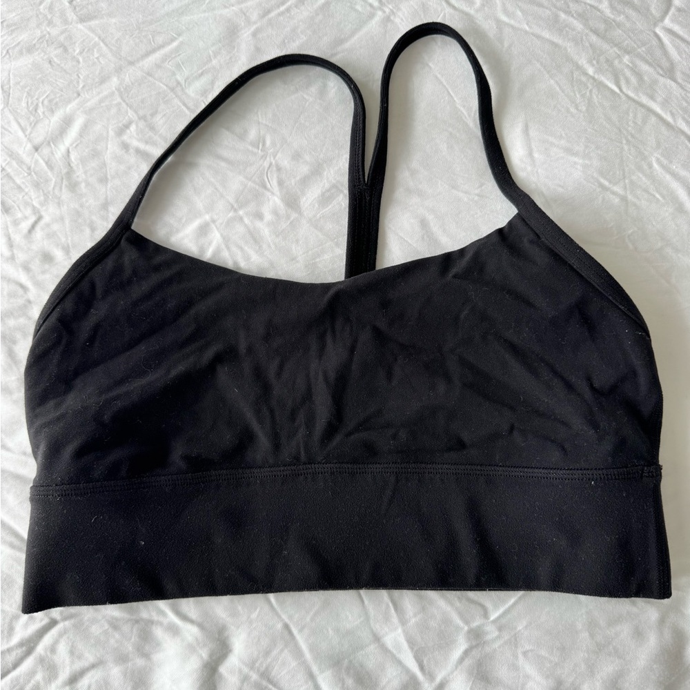 lululemon athletica Flow Y Black Thin-Strap Seamless Sports Bra